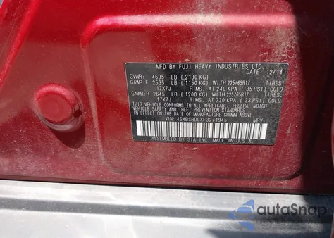 2015 Subaru Outback 2.5I Premium из США, поврежденный, VIN 4S4BSBDCXF3271945